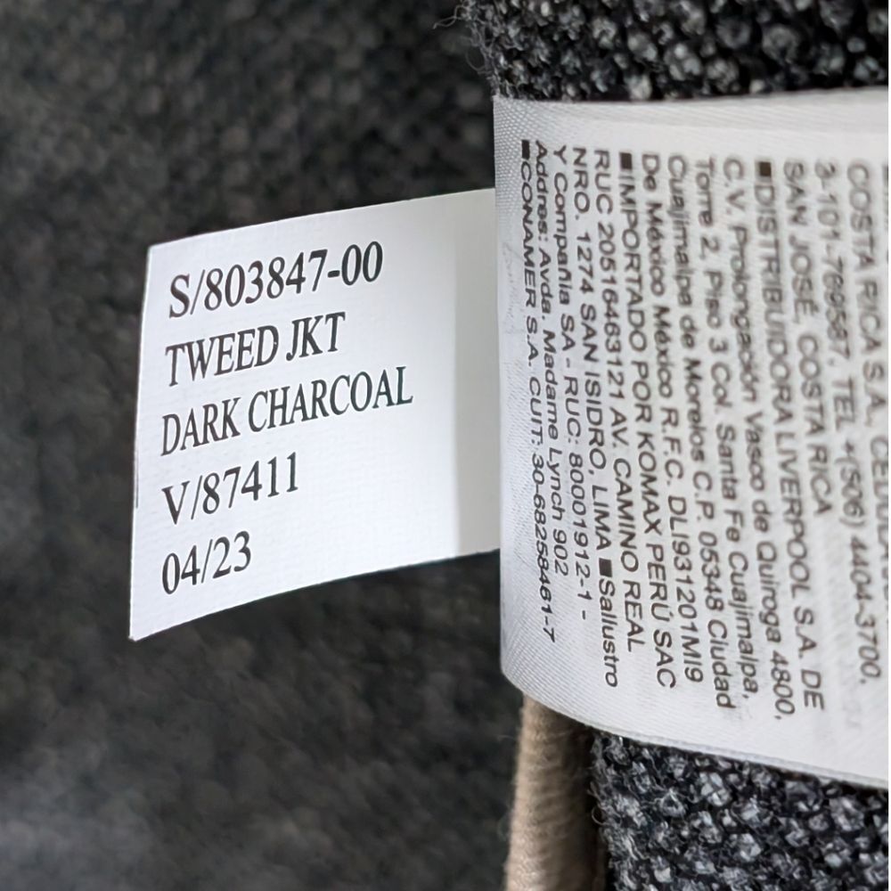 Banana Republic Tailored Slim Fit Tweed Jacket Blazer 42R Dark Charcoal Marzotto - Picture 12 of 12